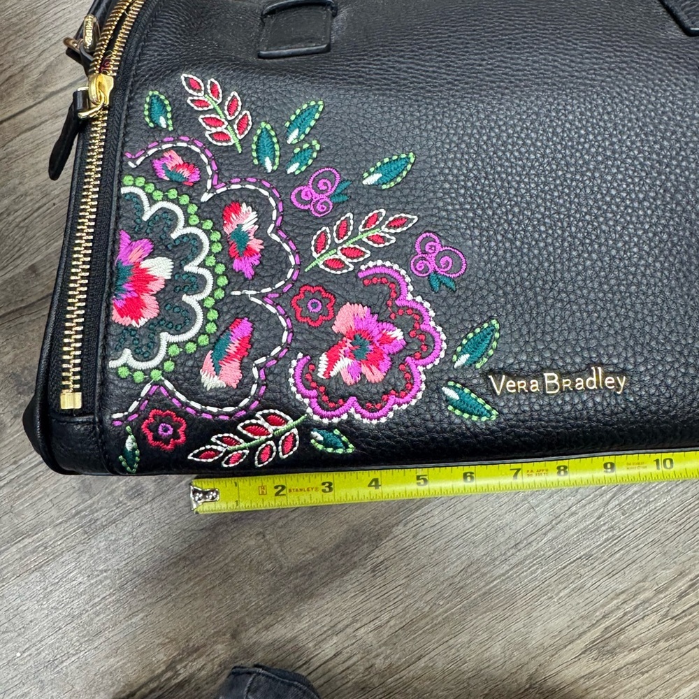 Vera Bradley Marlo Kiev Needlecraft Leather Satchel - Picture 2 of 5